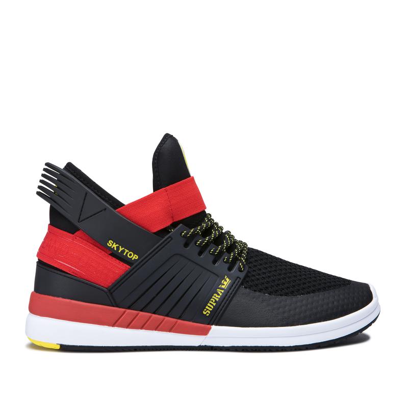 Buty Supra SKYTOP V - Sneakersy Wysokie Męskie - Czarne / Czerwone (CKQI-76105)